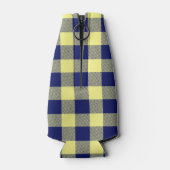 marineblauwe Buffalo Plaid Flesjeskoeler (Achterkant)