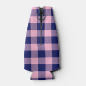 marineblauwe Buffalo Plaid Flesjeskoeler (Achterkant)