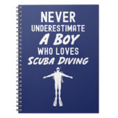 Marineblauwe cadeaus voor het scuba duiken voor ee notitieboek (Voorkant)