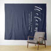 Marineblauwe Calligraphy Achtergrond | Fotocabine  Wandkleed (In Situ (horizontaal))