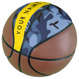 Marineblauwe Camouflage Je naam Personaliseer Basketbal