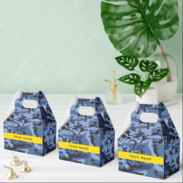 Marineblauwe Camouflage Je naam Personaliseer Bedankdoosjes
