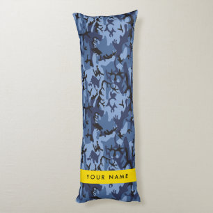 Marineblauwe Camouflage Je naam Personaliseer Lichaamskussen