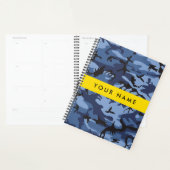 Marineblauwe Camouflage Je naam Personaliseer Planner (Display)