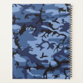Marineblauwe Camouflage Je naam Personaliseer Planner (Achterkant)
