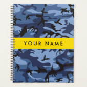 Marineblauwe Camouflage Je naam Personaliseer Planner (Voorkant)