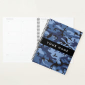 Marineblauwe Camouflage Je naam Personaliseer Planner (Display)