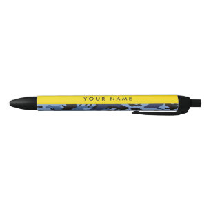 Marineblauwe Camouflage Je naam Personaliseer Zwarte Inkt Pen