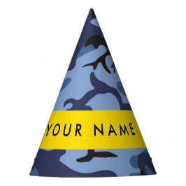 Marineblauwe Camouflage Je naam personaliseren Feesthoedjes