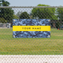 Marineblauwe Camouflage Je naam personaliseren Spandoek