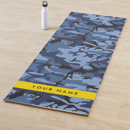 Marineblauwe Camouflage Je naam personaliseren Yogamat