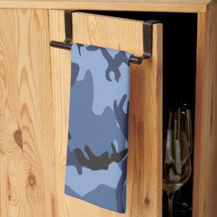 Marineblauwe Camouflage, Militair, Leger Theedoek
