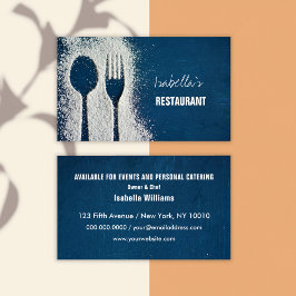 Marineblauwe Catering Chef Restaurant Professionee Visitekaartje