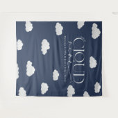 Marineblauwe cloud nine douche moderne stijlvolle wandkleed (Voorkant (horizontaal))