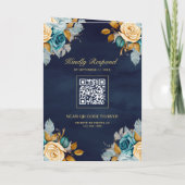 Marineblauwe Crème Bloemengoud QR-code Foto Bruilo (Achterkant)