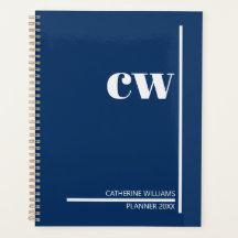 Marineblauwe Crème Monogram Gepersonaliseerd