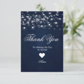 Marineblauwe dankkaart bedankkaart (Staand voorkant)