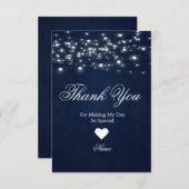 Marineblauwe dankkaart bedankkaart (Voorkant / Achterkant)