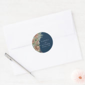 Marineblauwe den ronde sticker (Envelop)