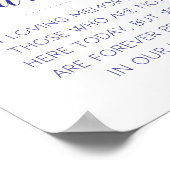 Marineblauwe Deze Kaars Brandende Herdenkingsbruil Poster (Hoek)