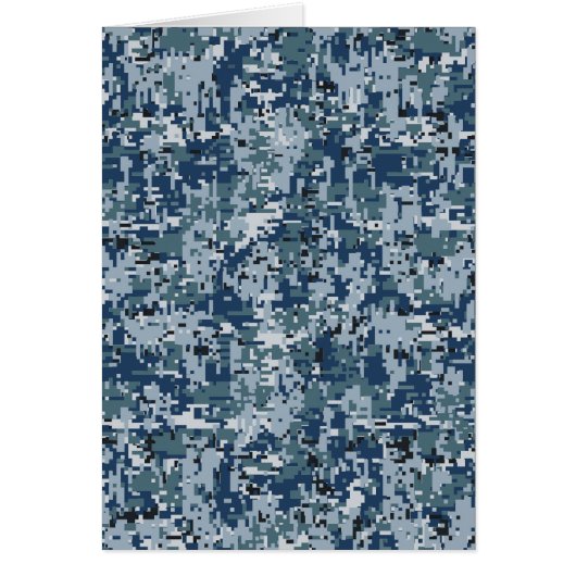 Marineblauwe Digitale Pixels Camouflage Decor (Voorkant)