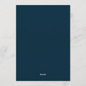 Marineblauwe Donkere Avondbruiloft Kaart (Achterkant)