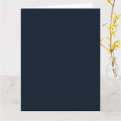 Marineblauwe effen kleur kaart (Gele Bloem)