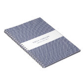 Marineblauwe Elegante Minimalistische Houndstooth Notitieboek (Rechterzijde)