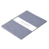 Marineblauwe Elegante Minimalistische Houndstooth Notitieboek (Linkerzijde)