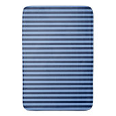 Marineblauwe en denim blauwe strepen badmat (Voorkant Verticaal)