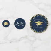 Marineblauwe en gouden afstuderen confetti (Voorkanten)