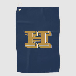 Marineblauwe en gouden FIU universiteitskleuren go Golfhanddoek