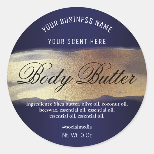 Marineblauwe en gouden labels (Voorkant)