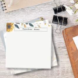 Marineblauwe en gouden waterverf bloemen aanpasbaa post-it® notes