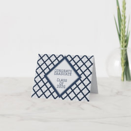 Marineblauwe en grijze afstudeerbriefkaarten | 202 notitiekaartje