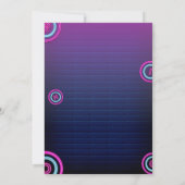 Marineblauwe en neon moderne bingo-avond uitnodigi kaart (Achterkant)