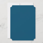 Marineblauwe en witte aquarel strand bruiloft save the date (Achterkant)