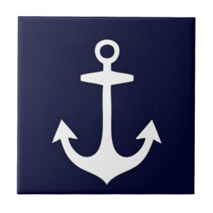 Marineblauwe en Witte Geïnspireerd Zeevaart Tegeltje