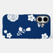 marineblauwe en witte iPhone hoes (Achterkant (horizontaal))