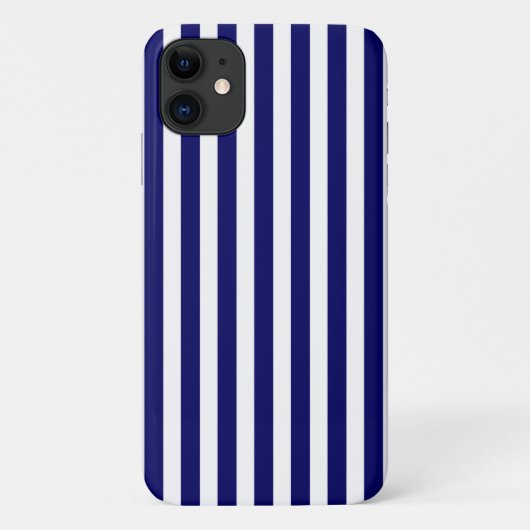 Marineblauwe en witte snoepstrepen Case-Mate iPhone case (Achterkant)