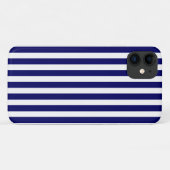 Marineblauwe en witte snoepstrepen Case-Mate iPhone case (Achterkant (horizontaal))