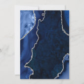 Marineblauwe en Zilveren Agaat Marmeren 40e Verjaa Kaart (Achterkant)