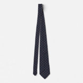 Marineblauwe Fleur-de-Lis Goud & Bourgondi Accente Stropdas (Achterkant)