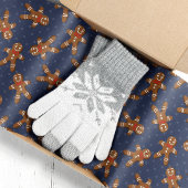Marineblauwe Gemberkoekman Kerstmis Tissuepapier