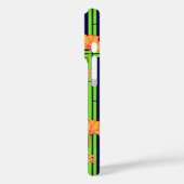 Marineblauwe Geo Bloemmotief Case-Mate iPhone Case (Achterkant / Links)