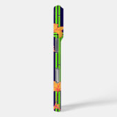 Marineblauwe Geo Bloemmotief Case-Mate iPhone Case (Achterkant / Rechts)