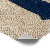 Marineblauwe Geometrische Boog Poster (Hoek)