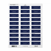 Marineblauwe gepersonaliseerde adreslabels met har etiket (Full Sheet)