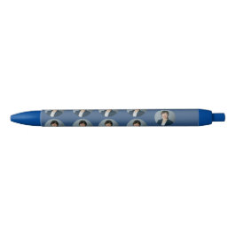 Marineblauwe Gepersonaliseerde Fotobalpen Elegante Zwarte Inkt Pen