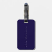 Marineblauwe gepersonaliseerde golfer naam bagagelabel (Achterkant verticaal)